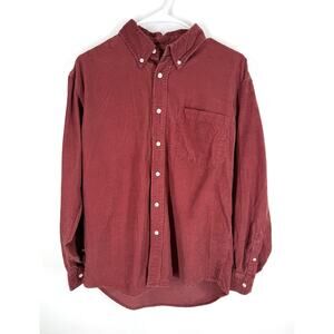 Ivy Crew Corduroy Chamois Button Up Shirt Men's Size M Magenta Soft Cotton L/S